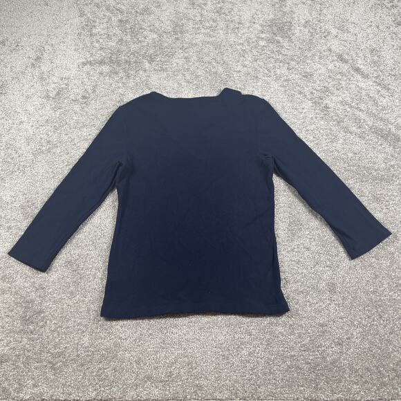 Lauren Ralph Lauren Blouse Womens Medium V Neck Minimalist Rayon Blend Stretch - Picture 7 of 12